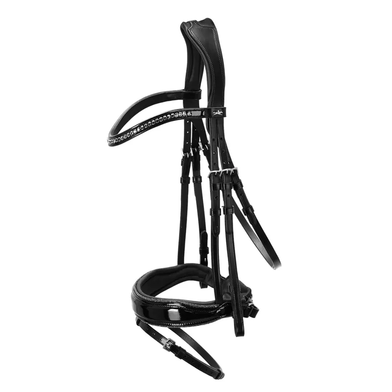 Schockemohle Stanford Glam Bridle Black-Patent-Silver