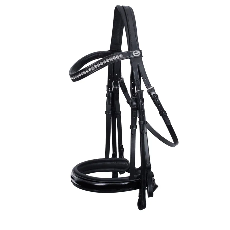 Schockemohle Barcelona Classic Line Bridle Black-Patent-Silver