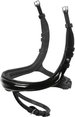 Schockemohle Equitus Beta Noseband Black-Patent-Silver