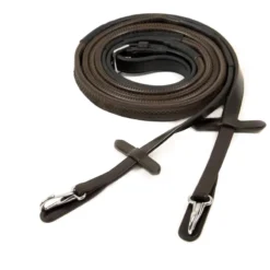 Schockemohle Neo Rubber Reins With Clip Brown-Silver