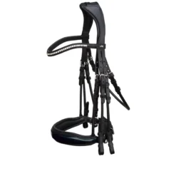 Schockemohle Venice Double Bridle Black-Patent-Silver