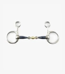 Premier Equine Blue Sweet Iron Hanging Cheek With Brass Alloy Lozenge