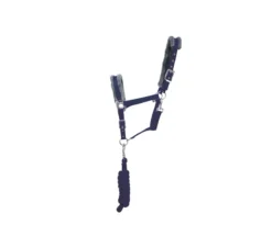 Hy Sport Active Head Collar And Lead Rope In Midnight Navy