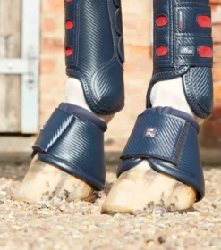 Premier Equine Carbon Wrap Over Reach Boots Navy