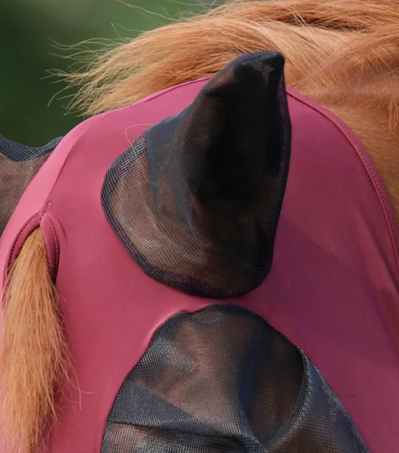 Premier Equine Comfort Tech Xtra Lycra Fly Mask Wine - Image 2