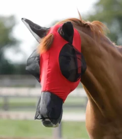 Premier Equine Comfort Tech Xtra Lycra Fly Mask Red
