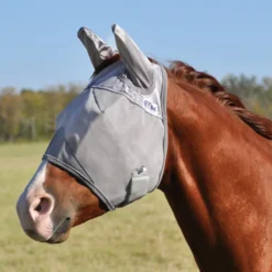 Cashel Crusader Standard Fly Mask W/Ears In Grey