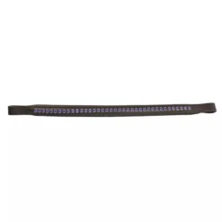 JHL Blue Diamante Padded Browband In Brown