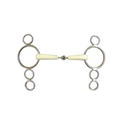 JHL Pro Steel Flexi Continental 4-Ring Jointed Snaffle In Silver
