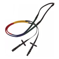 JHL Rubber Training Reins In Red/Yellow/Green/Blue