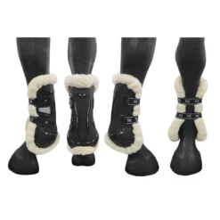 Mark Todd Air Vent Fleece Tendon Boot In Black