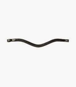 Premier Equine Liscio Plain Shaped Leather Browband Black