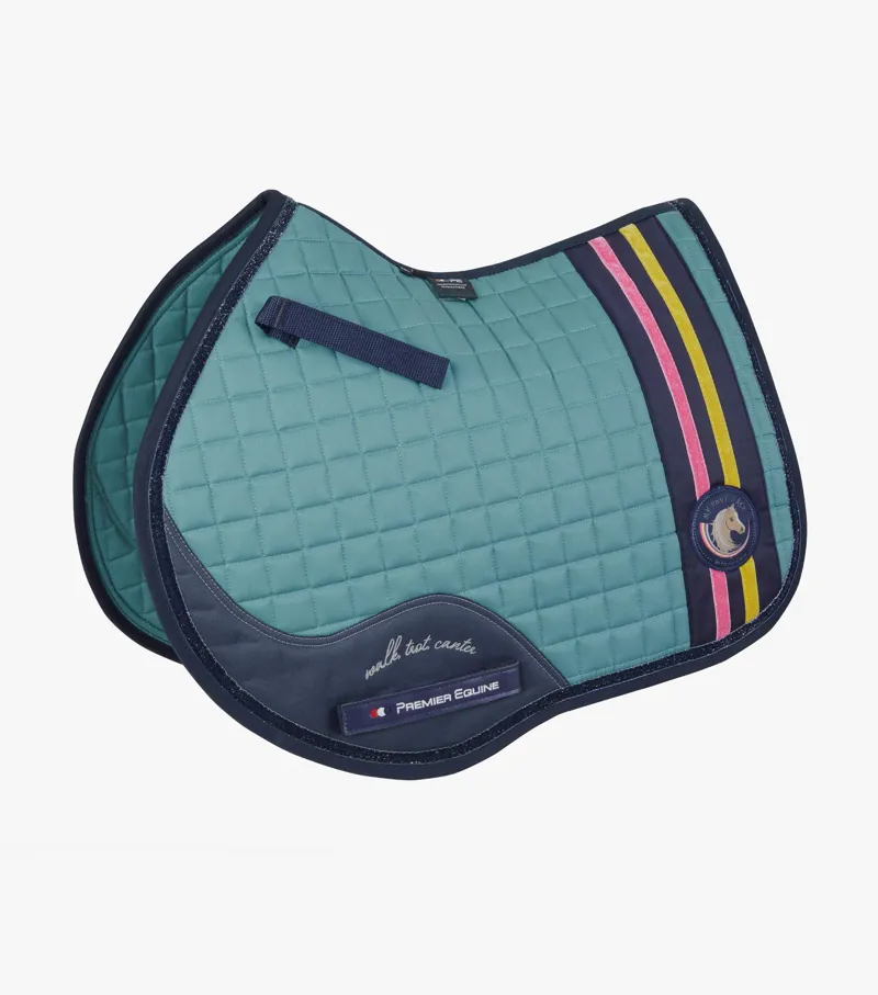 Premier Equine My Pony Jack Cotton GP/Jump Glitter Saddle Pad Turquoise