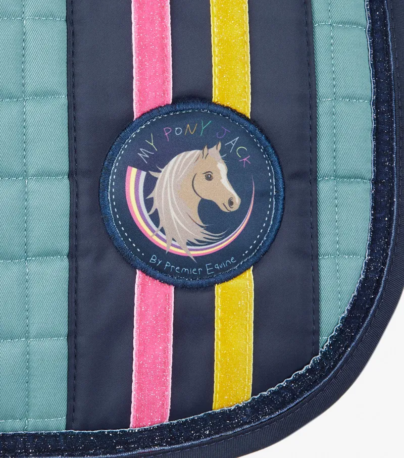 Premier Equine My Pony Jack Cotton GP/Jump Glitter Saddle Pad Turquoise - Image 5