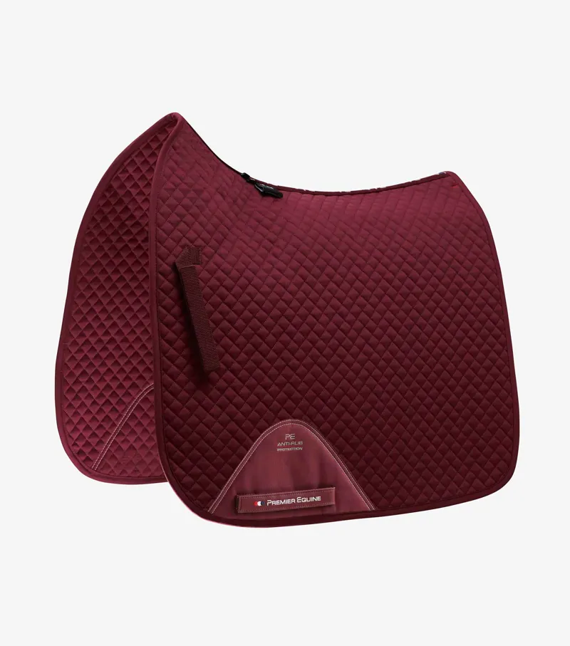 Premier Equine Plain Cotton Saddle Pad - Dressage Square Burgundy