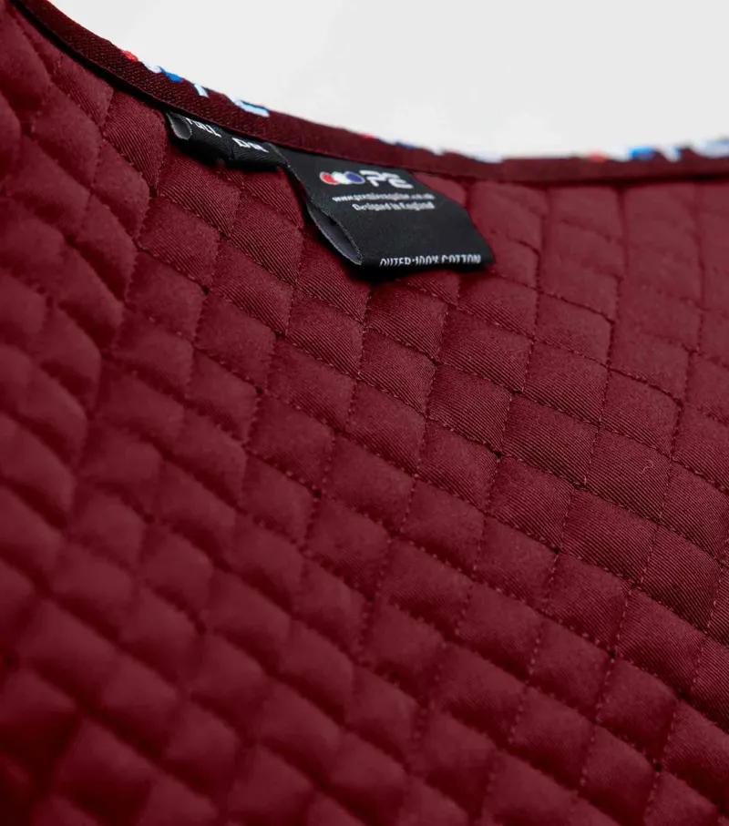 Premier Equine Plain Cotton Saddle Pad - Dressage Square Burgundy - Image 2