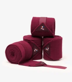 Premier Equine Horse Polo Fleece Bandages Burgundy