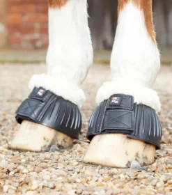 Premier Equine Techno Wool Rubber Bell Over Reach Boots Black