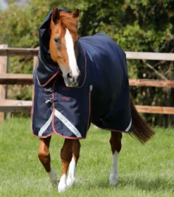 Premier Equine Titan 100g Turnout Rug With Snug-Fit Neck Cover Navy
