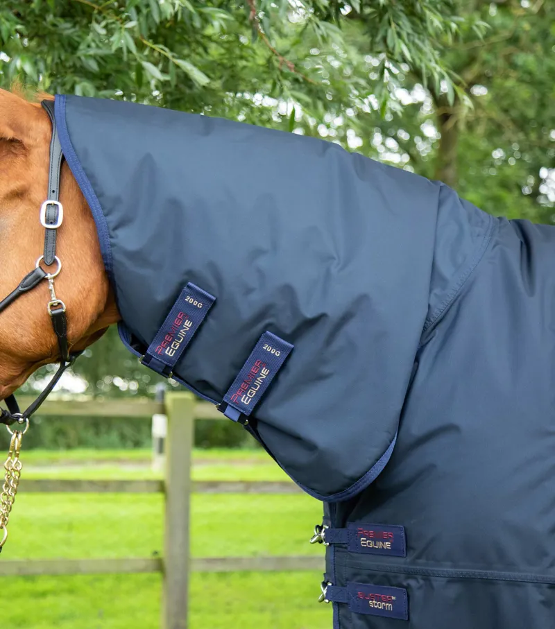 Premier Equine Buster Storm 220g Combo Turnout Rug With Classic Neck Navy - Image 2