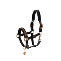 Eskadron Platinum Double Pin Velvet Jewel Headcollar - Black