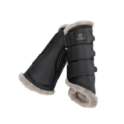 Eskadron Platinum Faux Leather Faux Fur Tendon Boots - Black